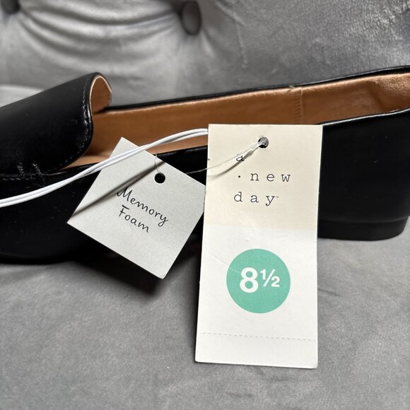 NWT A New Day Black Faux Leather Pointed Toe Loafers – Women’s Size 8.5 - Picture 7 of 8